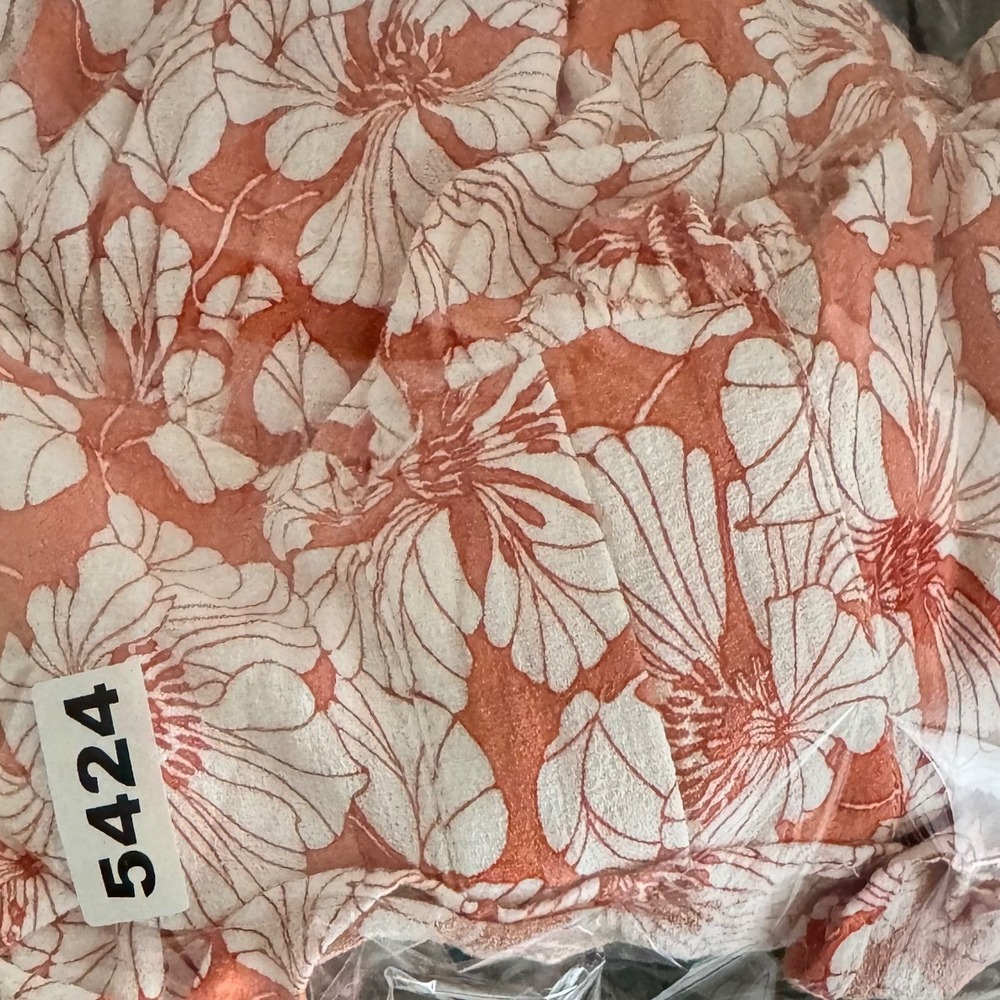 Cynthia Rowley Rust Floral V-Neck Peasant Blouse - Picture 12 of 12